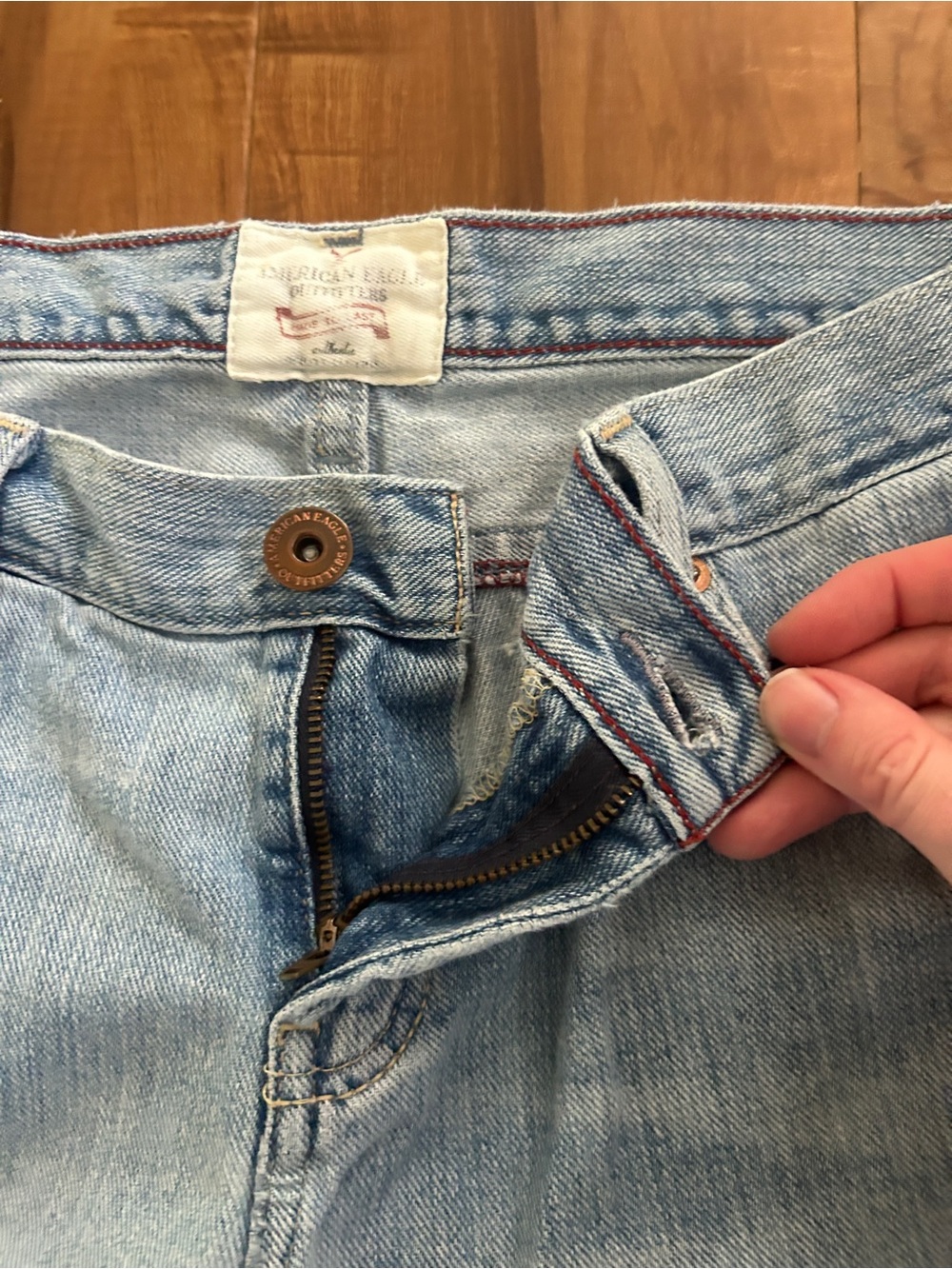 Vintage Y2K 2000s American Eagle Hipster Jeans 8 Long Low Rise Flare No Stretch - Picture 5 of 10